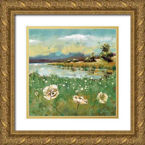 Beach Glass I Gold Ornate Wood Framed Art Print with Double Matting by Werbelow, Selina