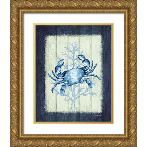Crab Gold Ornate Wood Framed Art Print with Double Matting by Wright, Sydney