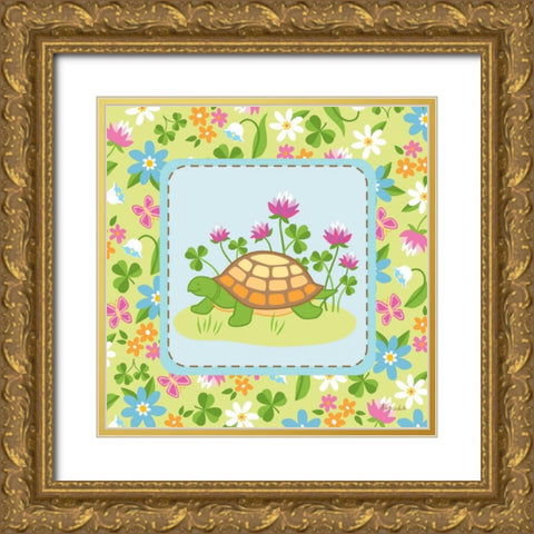 Meadow Turtle II Gold Ornate Wood Framed Art Print with Double Matting by White, Betz