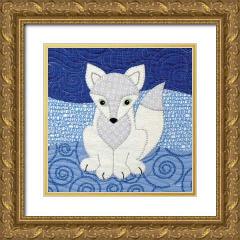 Arctic Fox Gold Ornate Wood Framed Art Print with Double Matting by White, Betz