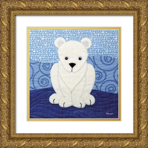 Polar Bear Gold Ornate Wood Framed Art Print with Double Matting by White, Betz