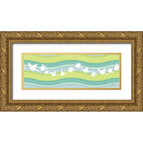 Migration I Gold Ornate Wood Framed Art Print with Double Matting by Young, Patty