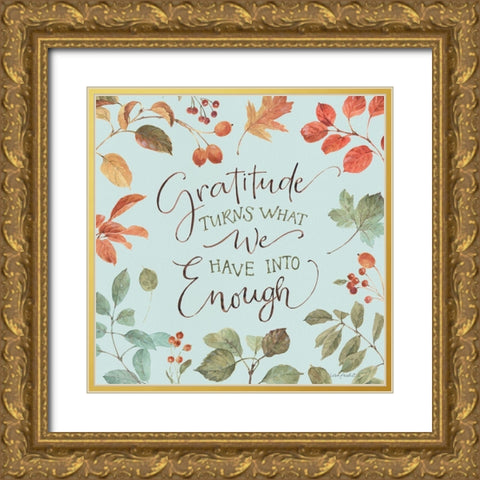 Autumn in Nature 06 on Aqua Gold Ornate Wood Framed Art Print with Double Matting by Audit, Lisa