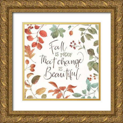 Autumn in Nature 07 on White Gold Ornate Wood Framed Art Print with Double Matting by Audit, Lisa