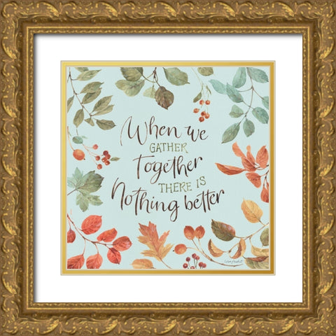 Autumn in Nature 08 on Aqua Gold Ornate Wood Framed Art Print with Double Matting by Audit, Lisa