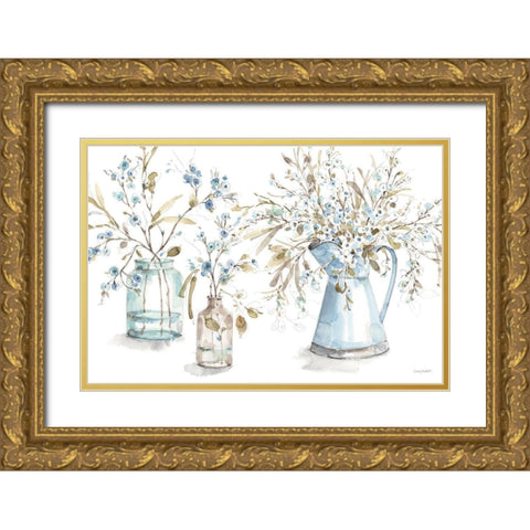 Blue Escape 01 Gold Ornate Wood Framed Art Print with Double Matting by Audit, Lisa