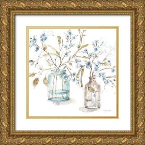 Blue Escape 02 Gold Ornate Wood Framed Art Print with Double Matting by Audit, Lisa