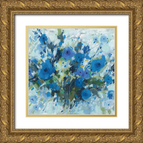 Blueming 01 Square Gold Ornate Wood Framed Art Print with Double Matting by Audit, Lisa