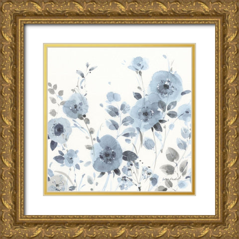 Dancing Flowers IV Gold Ornate Wood Framed Art Print with Double Matting by Audit, Lisa
