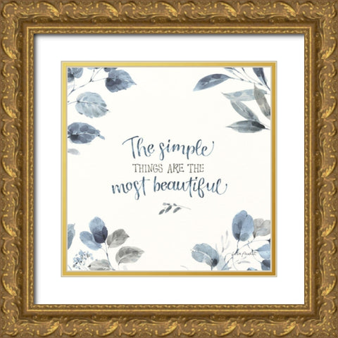 Dancing Leaves XIII Gold Ornate Wood Framed Art Print with Double Matting by Audit, Lisa