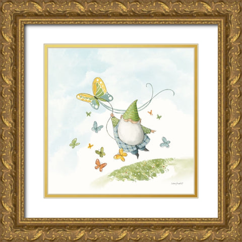 Everyday Gnomes III-Butterfly Gold Ornate Wood Framed Art Print with Double Matting by Audit, Lisa
