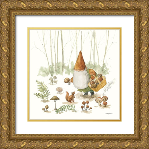 Everyday Gnomes IX-Mushroom Gold Ornate Wood Framed Art Print with Double Matting by Audit, Lisa
