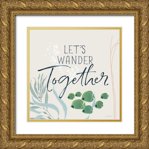 Free As the Ocean VII on Sand Gold Ornate Wood Framed Art Print with Double Matting by Audit, Lisa