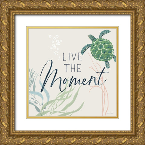 Free As the Ocean VIII on Sand Gold Ornate Wood Framed Art Print with Double Matting by Audit, Lisa