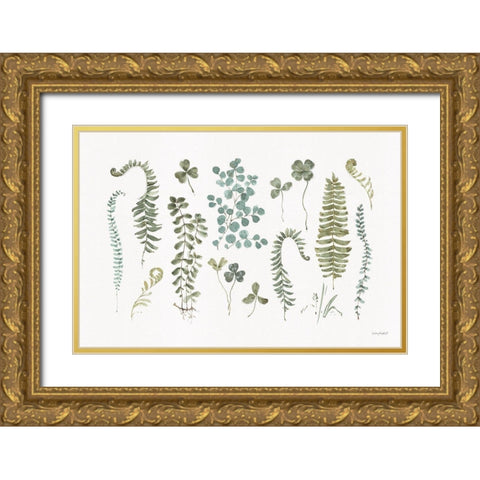 Fern Study 01 Gold Ornate Wood Framed Art Print with Double Matting by Audit, Lisa