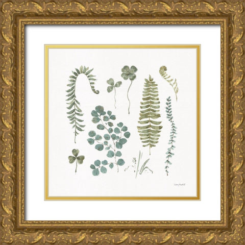 Fern Study 02 Gold Ornate Wood Framed Art Print with Double Matting by Audit, Lisa