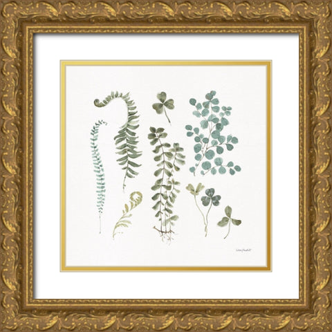 Fern Study 03 Gold Ornate Wood Framed Art Print with Double Matting by Audit, Lisa