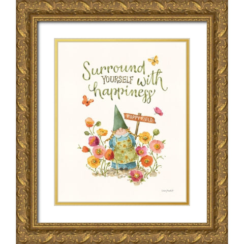 Garden Gnomes IV Gold Ornate Wood Framed Art Print with Double Matting by Audit, Lisa