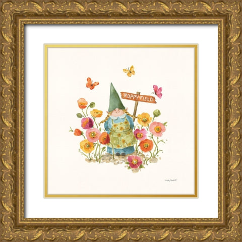 Garden Gnomes VIII Gold Ornate Wood Framed Art Print with Double Matting by Audit, Lisa