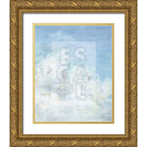 Heavenly Blue 06 Gold Ornate Wood Framed Art Print with Double Matting by Audit, Lisa