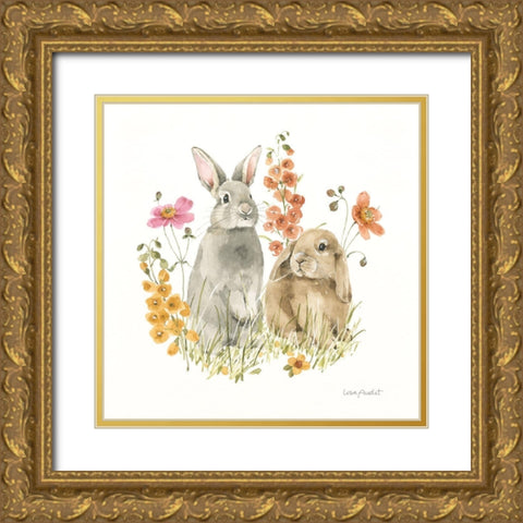 Hop on Spring V Gold Ornate Wood Framed Art Print with Double Matting by Audit, Lisa