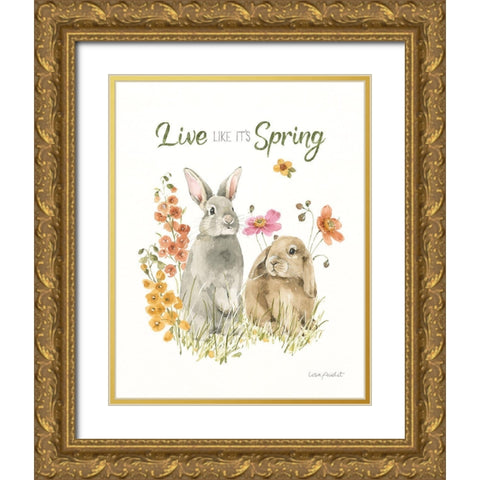 Hop on Spring VII Gold Ornate Wood Framed Art Print with Double Matting by Audit, Lisa
