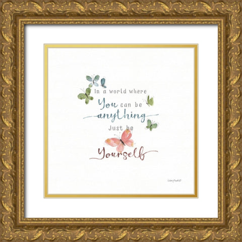 Be Yourself Gold Ornate Wood Framed Art Print with Double Matting by Audit, Lisa