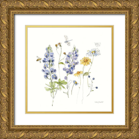 Lovely Blues IV Gold Ornate Wood Framed Art Print with Double Matting by Audit, Lisa