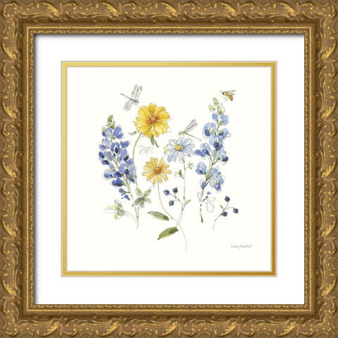 Lovely Blues V Gold Ornate Wood Framed Art Print with Double Matting by Audit, Lisa