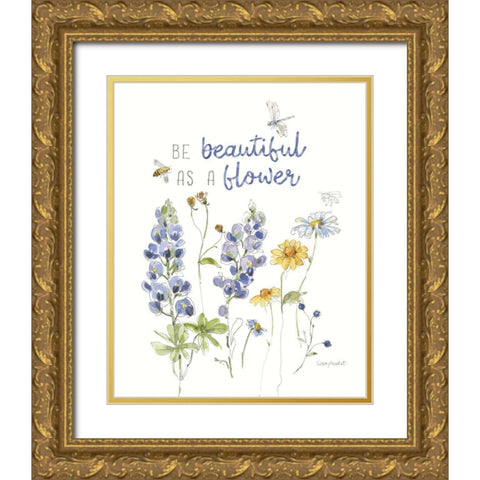 Lovely Blues VI Gold Ornate Wood Framed Art Print with Double Matting by Audit, Lisa