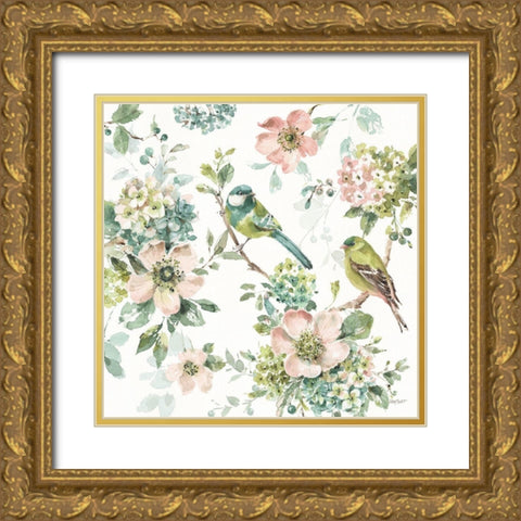 Mint Crush 02 on White Gold Ornate Wood Framed Art Print with Double Matting by Audit, Lisa