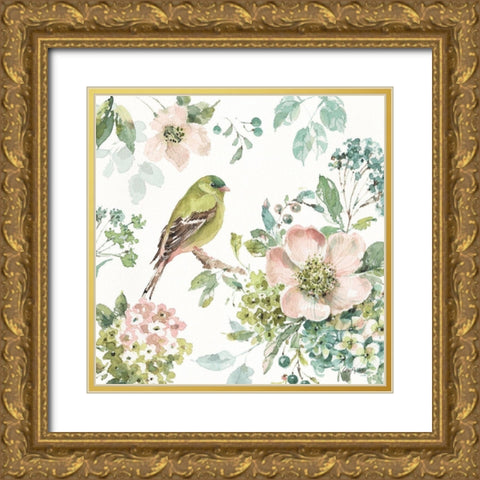 Mint Crush 04 on White Gold Ornate Wood Framed Art Print with Double Matting by Audit, Lisa