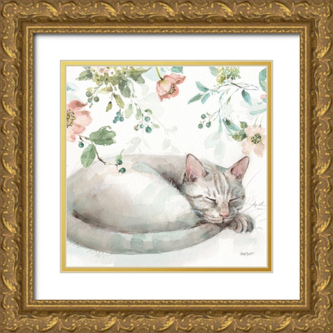 Mint Crush 15 on White Square Gold Ornate Wood Framed Art Print with Double Matting by Audit, Lisa