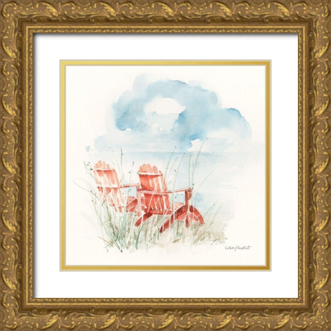 Seaside Journey V Gold Ornate Wood Framed Art Print with Double Matting by Audit, Lisa