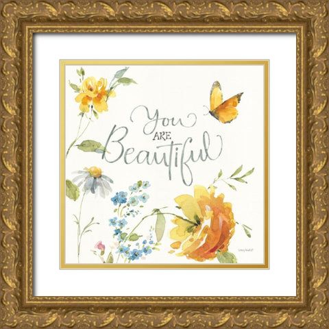 Shine Bright IX Gold Ornate Wood Framed Art Print with Double Matting by Audit, Lisa