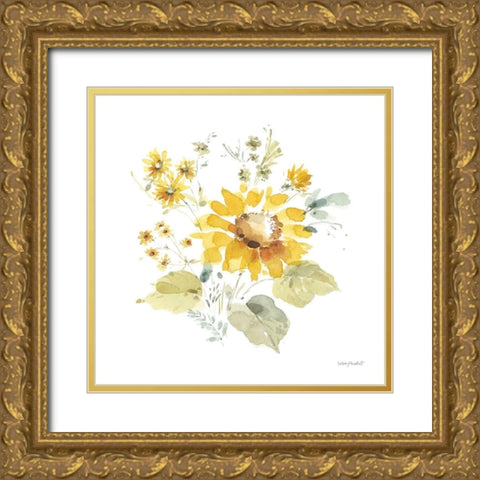 Sunflowers Forever 07 Gold Ornate Wood Framed Art Print with Double Matting by Audit, Lisa
