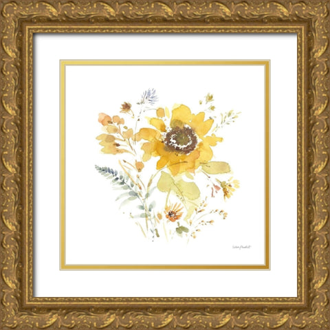 Sunflowers Forever 09 Gold Ornate Wood Framed Art Print with Double Matting by Audit, Lisa