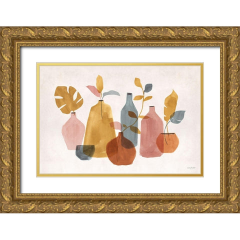 Terracotta 01 Gold Ornate Wood Framed Art Print with Double Matting by Audit, Lisa