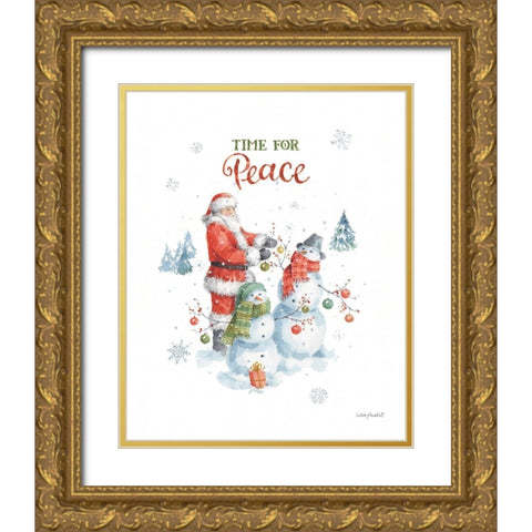 Welcoming Santa 03 Gold Ornate Wood Framed Art Print with Double Matting by Audit, Lisa