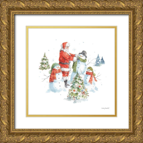 Welcoming Santa 06 Gold Ornate Wood Framed Art Print with Double Matting by Audit, Lisa