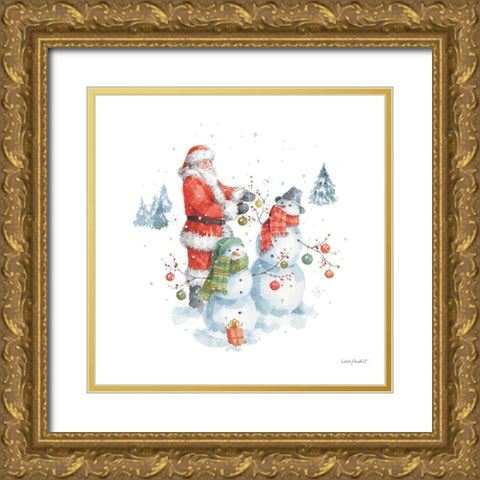 Welcoming Santa 07 Gold Ornate Wood Framed Art Print with Double Matting by Audit, Lisa