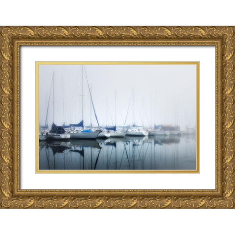 Blue Sails Gold Ornate Wood Framed Art Print with Double Matting by Head, Danny