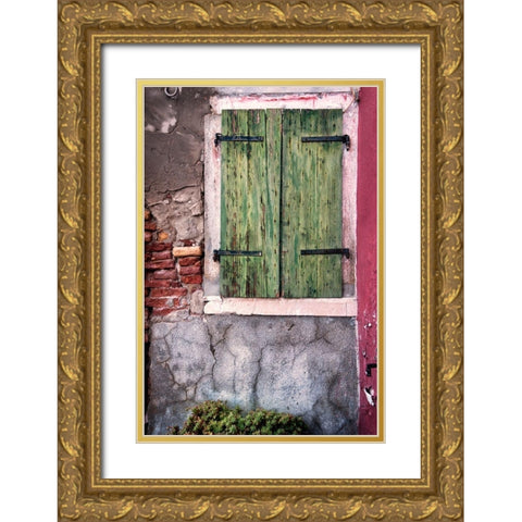 Burano Wall Gold Ornate Wood Framed Art Print with Double Matting by Head, Danny