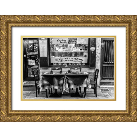 Open Table BW Gold Ornate Wood Framed Art Print with Double Matting by Head, Danny