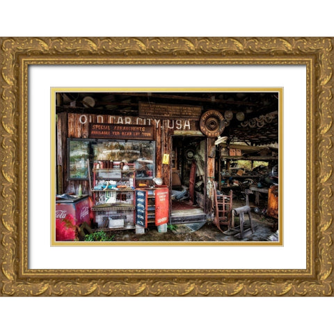 Junk For Sale Gold Ornate Wood Framed Art Print with Double Matting by Head, Danny