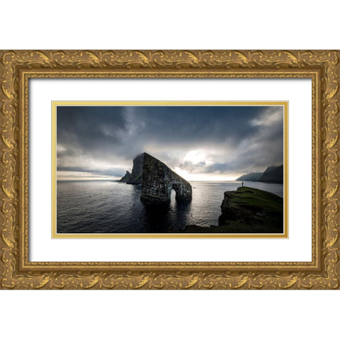 Drangamir II Gold Ornate Wood Framed Art Print with Double Matting by Head, Danny