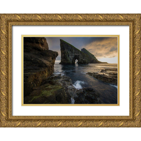 Drangamir III Gold Ornate Wood Framed Art Print with Double Matting by Head, Danny