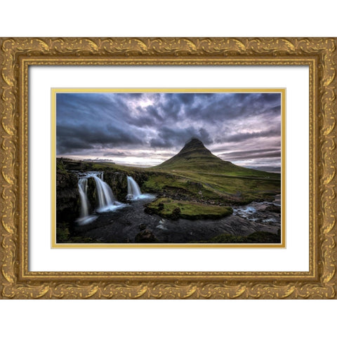 The Falls Gold Ornate Wood Framed Art Print with Double Matting by Head, Danny