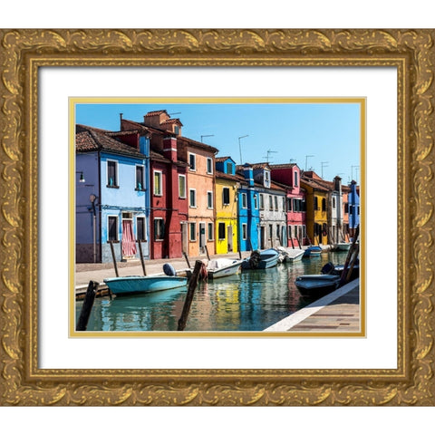Waking Burano Gold Ornate Wood Framed Art Print with Double Matting by Head, Danny
