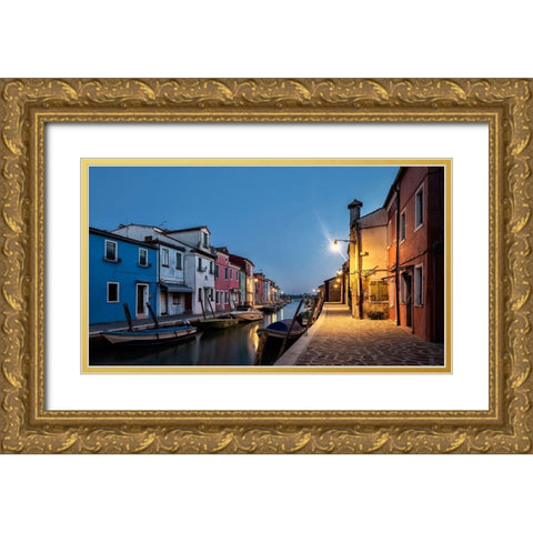 Waking Burano Gold Ornate Wood Framed Art Print with Double Matting by Head, Danny